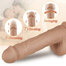 KING Bendable Glans Longer 10.24 Inch 5 Telescoping 7 Vibrating Swinging Lifelike Huge Dildo