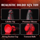 8.8 Inch Thrusting Vibrating Fantasy Knot Dildo -Black