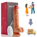 8.5-Inch 8 Mode Vibrating Thrusting Rotating Heating Remote Control Realistic Dildo - Lusty Time